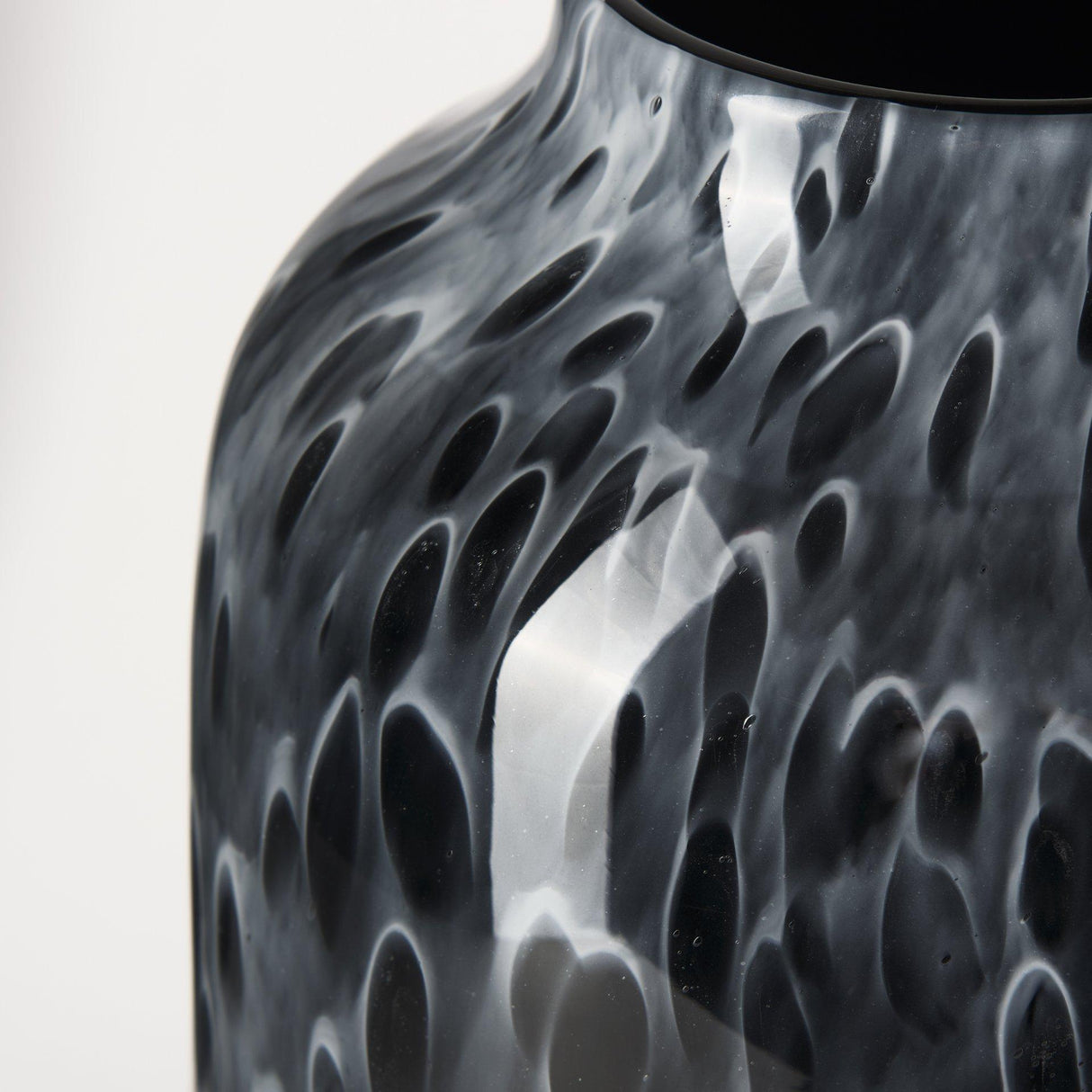 Mercana Masai Large Black Mottled Glass Vase