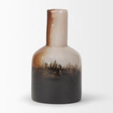 Mercana Marans Short Amber Multi-Color Glass Vase