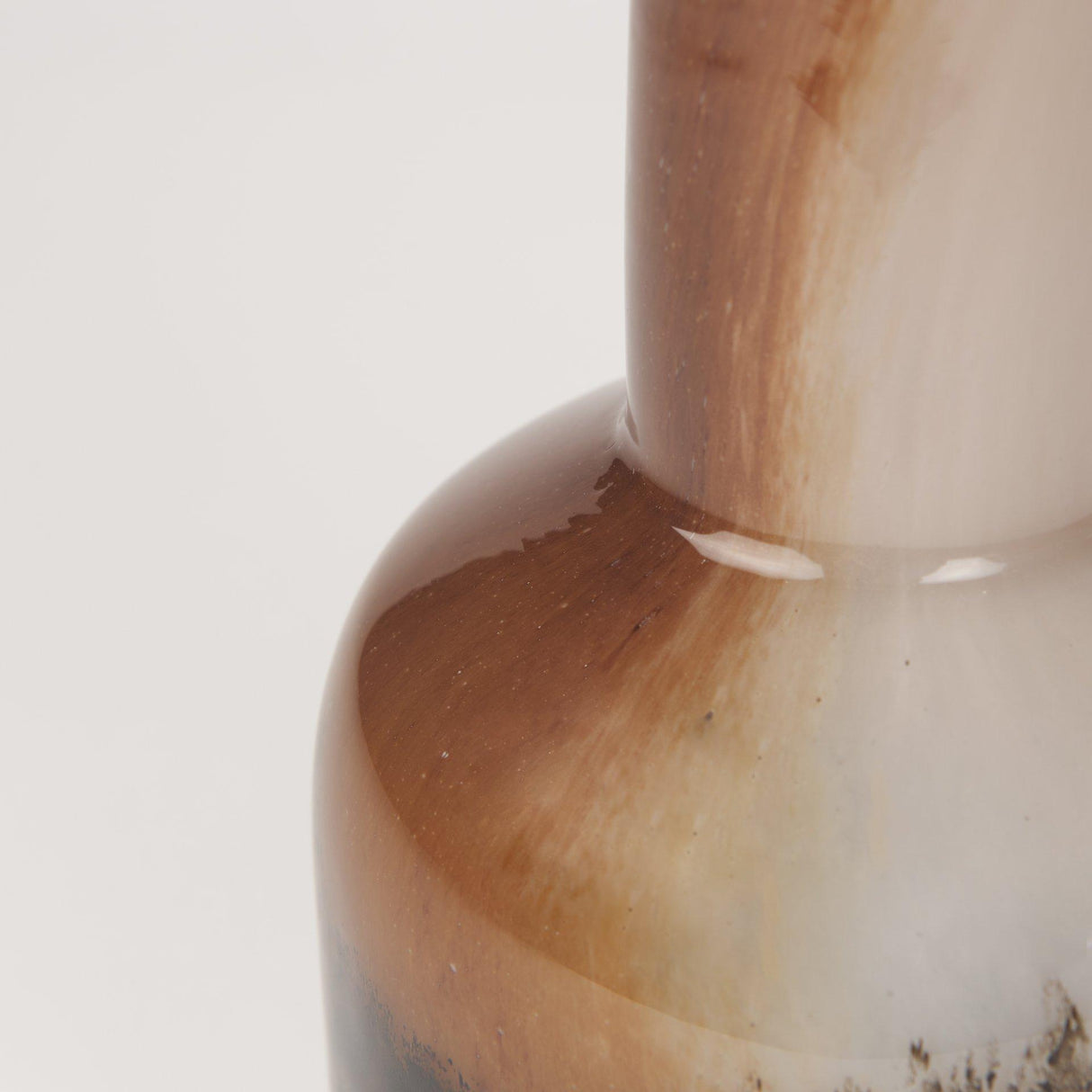 Mercana Marans Short Amber Multi-Color Glass Vase