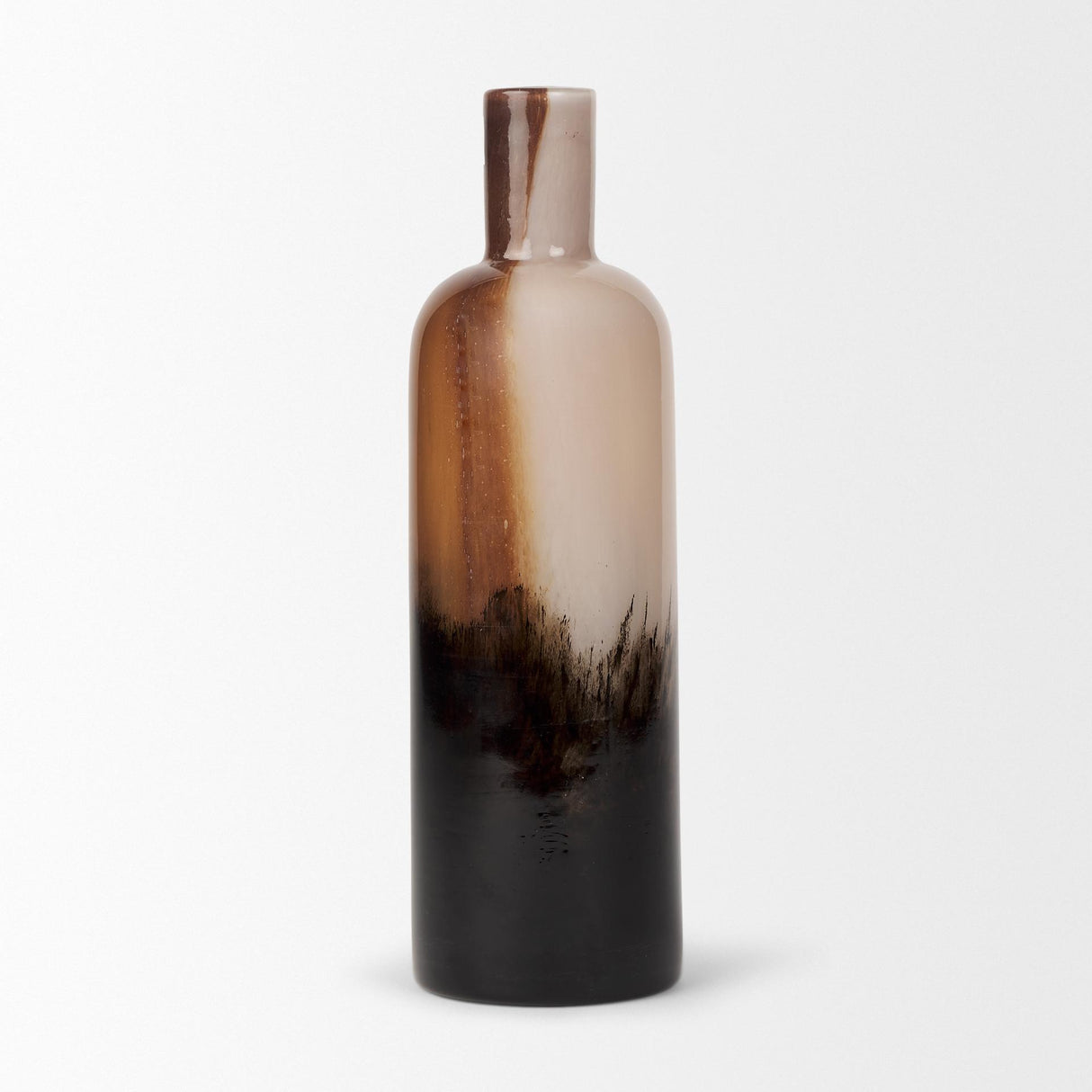 Mercana Marans Tall Amber Multi-Color Glass Vase