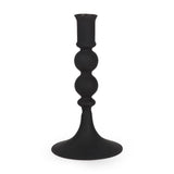 Mercana Haute Small Matte Black Blown Glass Candlestick