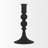 Mercana Haute Small Matte Black Blown Glass Candlestick