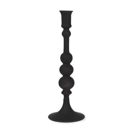 Mercana Haute Large Matte Black Blown Glass Candlestick