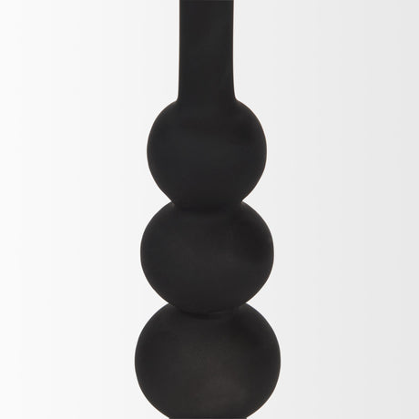 Mercana Haute Large Matte Black Blown Glass Candlestick