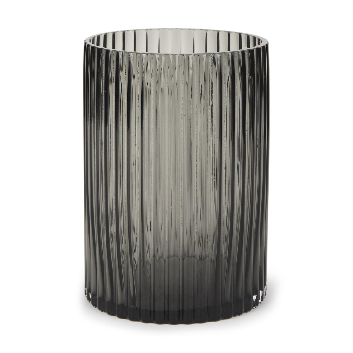 Mercana Dawn Short Smokey Black Glass Vase