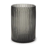 Mercana Dawn Short Smokey Black Glass Vase