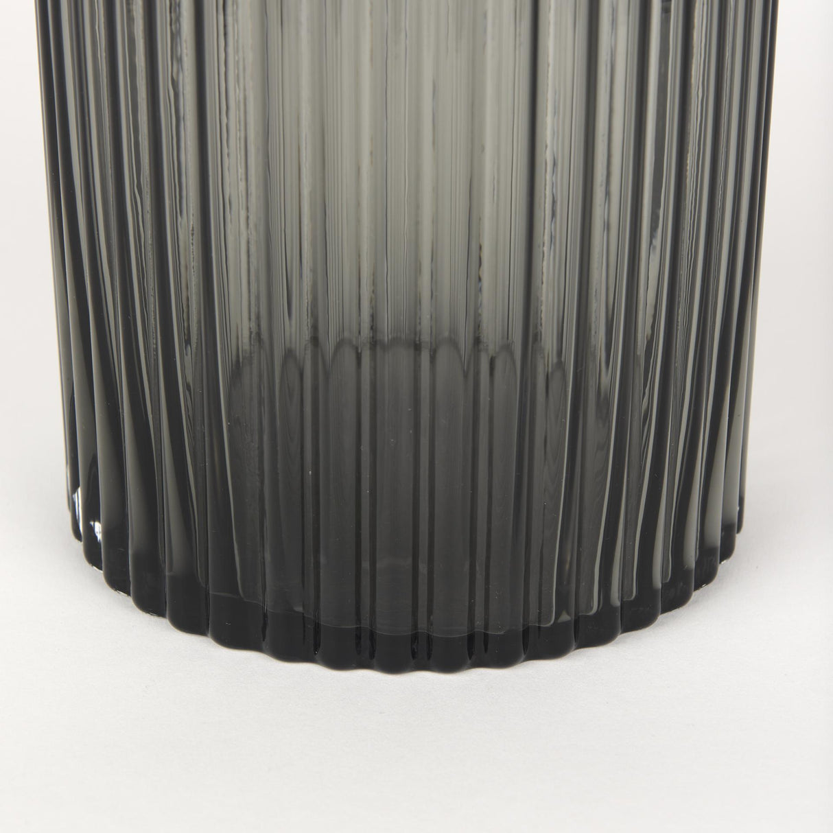 Mercana Dawn Short Smokey Black Glass Vase
