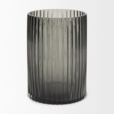 Mercana Dawn Short Smokey Black Glass Vase