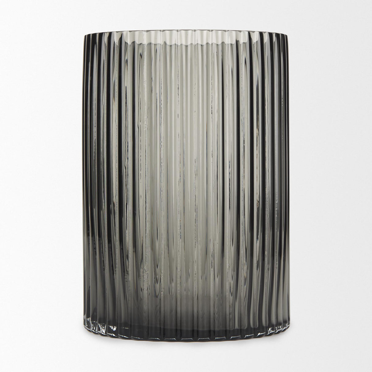 Mercana Dawn Short Smokey Black Glass Vase