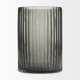 Mercana Dawn Short Smokey Black Glass Vase