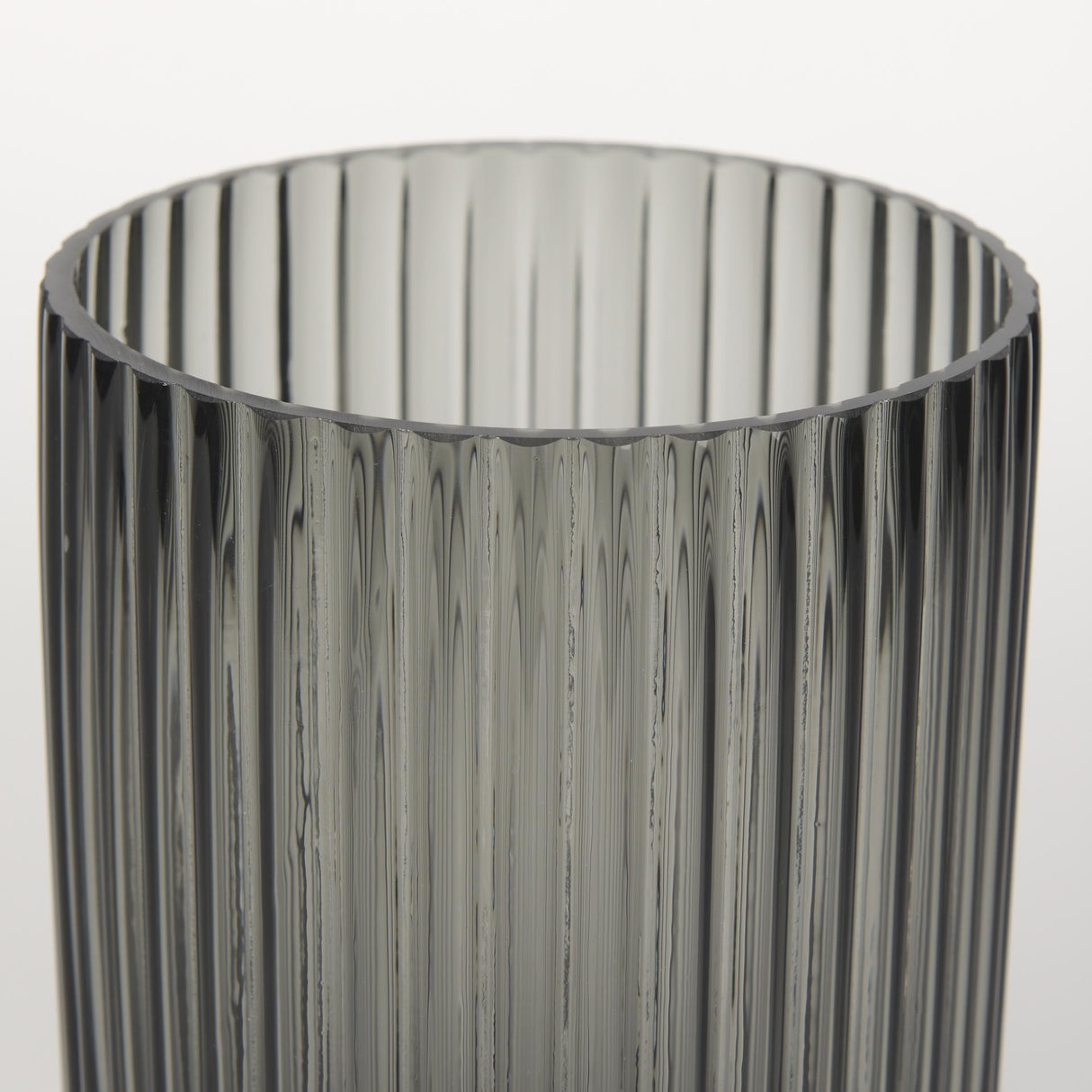Mercana Dawn Short Smokey Black Glass Vase