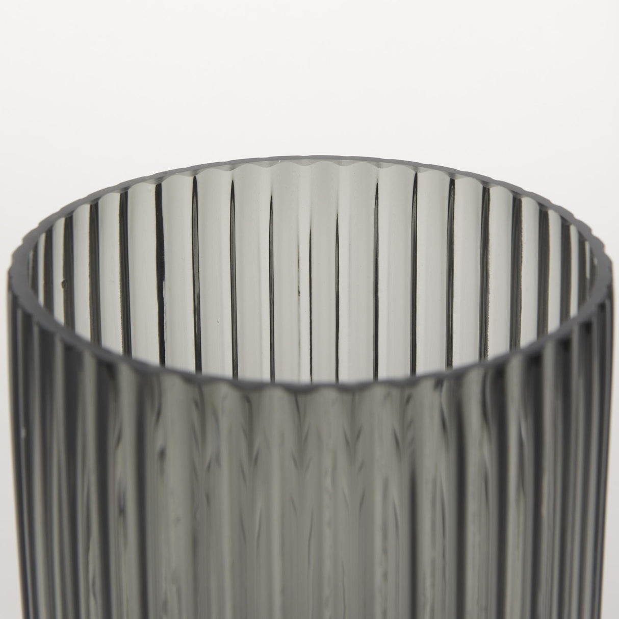 Mercana Dawn Short Smokey Black Glass Vase