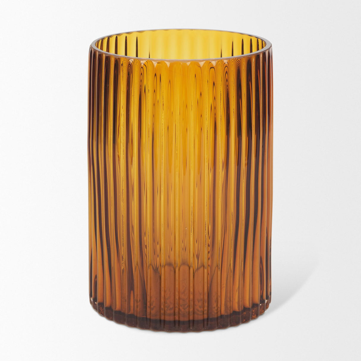 Mercana Dawn Short Amber Glass Vase