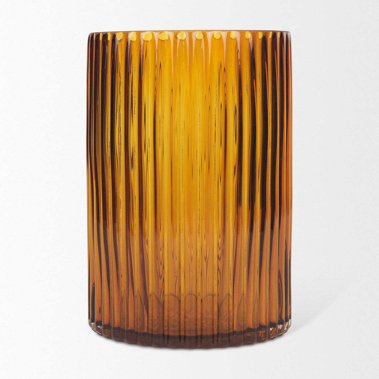 Mercana Dawn Short Amber Glass Vase