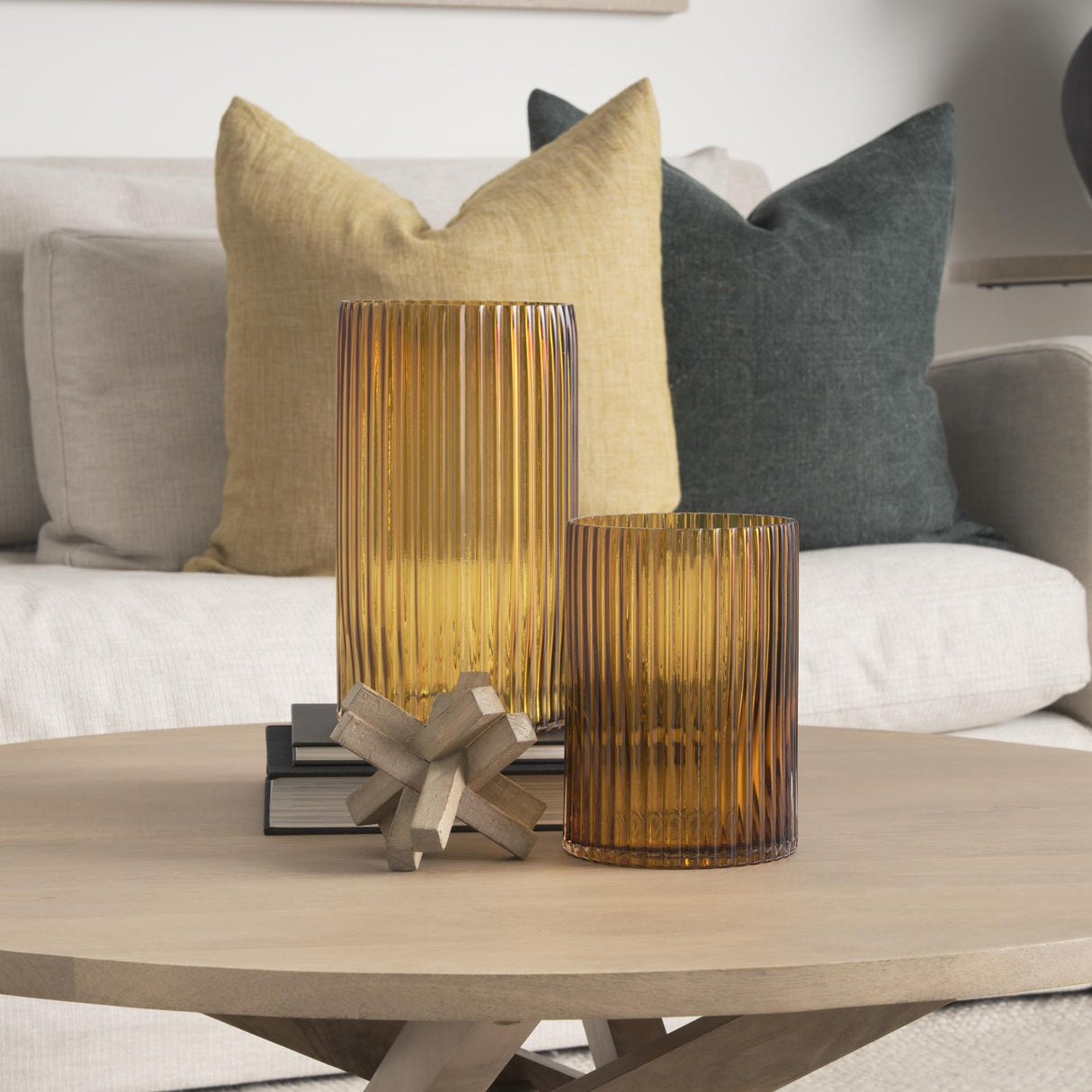 Mercana Dawn Tall Amber Glass Vase