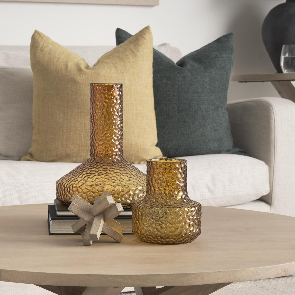 Mercana Jolene Short Amber Glass Vase