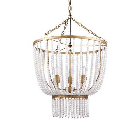 Mercana Rhone Gold Metal and Wood Beaded Chandelier
