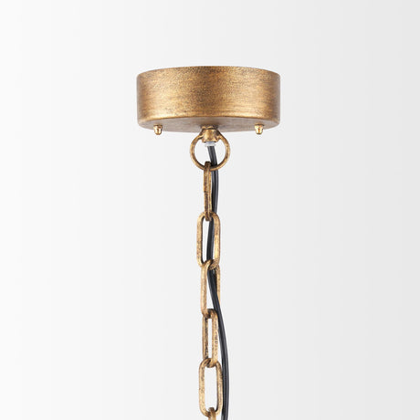 Mercana Rhone Gold Metal and Wood Beaded Chandelier