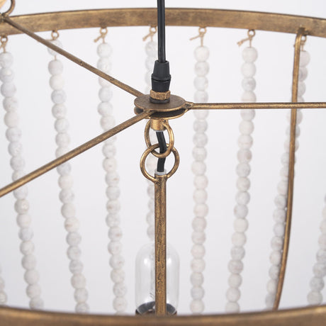 Mercana Rhone Gold Metal and Wood Beaded Chandelier