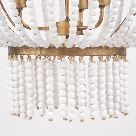 Mercana Rhone Gold Metal and Wood Beaded Chandelier
