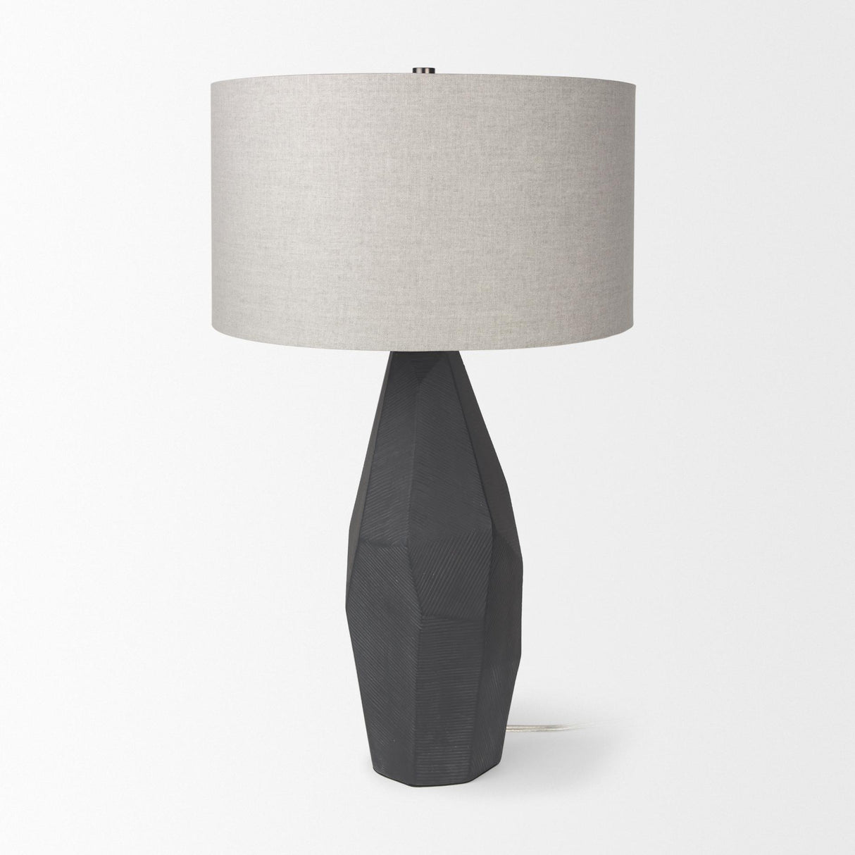 Mercana Piven Black w/ Gray Wash Textured Ceramic Table Lamp