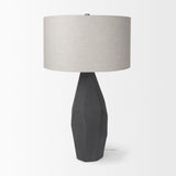 Mercana Piven Black w/ Gray Wash Textured Ceramic Table Lamp