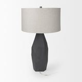 Mercana Piven Black w/ Gray Wash Textured Ceramic Table Lamp