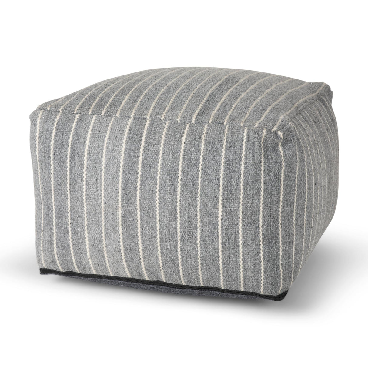 Mercana Kensie Large Blue Striped Pouf