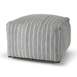 Mercana Kensie Large Blue Striped Pouf