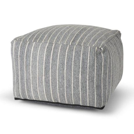 Mercana Kensie Large Blue Striped Pouf