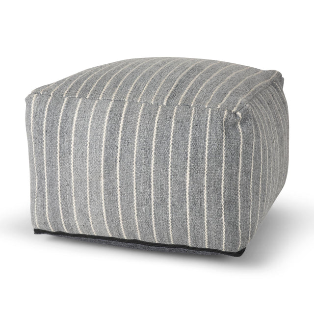 Mercana Kensie Large Blue Striped Pouf