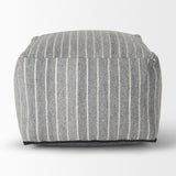 Mercana Kensie Large Blue Striped Pouf
