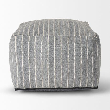 Mercana Kensie Large Blue Striped Pouf