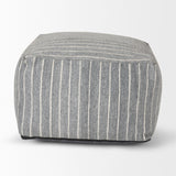 Mercana Kensie Large Blue Striped Pouf