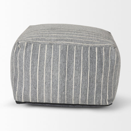 Mercana Kensie Large Blue Striped Pouf