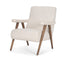 Mercana Nico Oatmeal Upholstered w/ Brown Wood Accent Chair