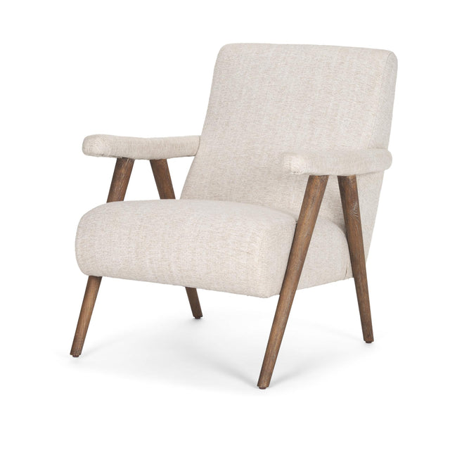 Mercana Nico Oatmeal Upholstered w/ Brown Wood Accent Chair