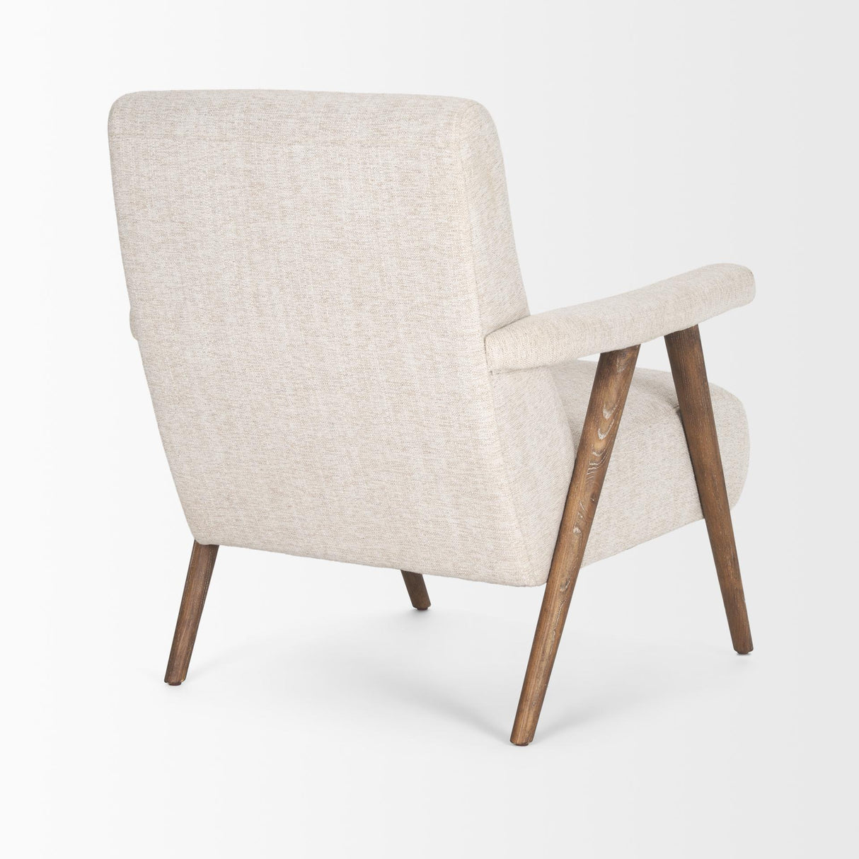 Mercana Nico Oatmeal Upholstered w/ Brown Wood Accent Chair