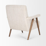 Mercana Nico Oatmeal Upholstered w/ Brown Wood Accent Chair
