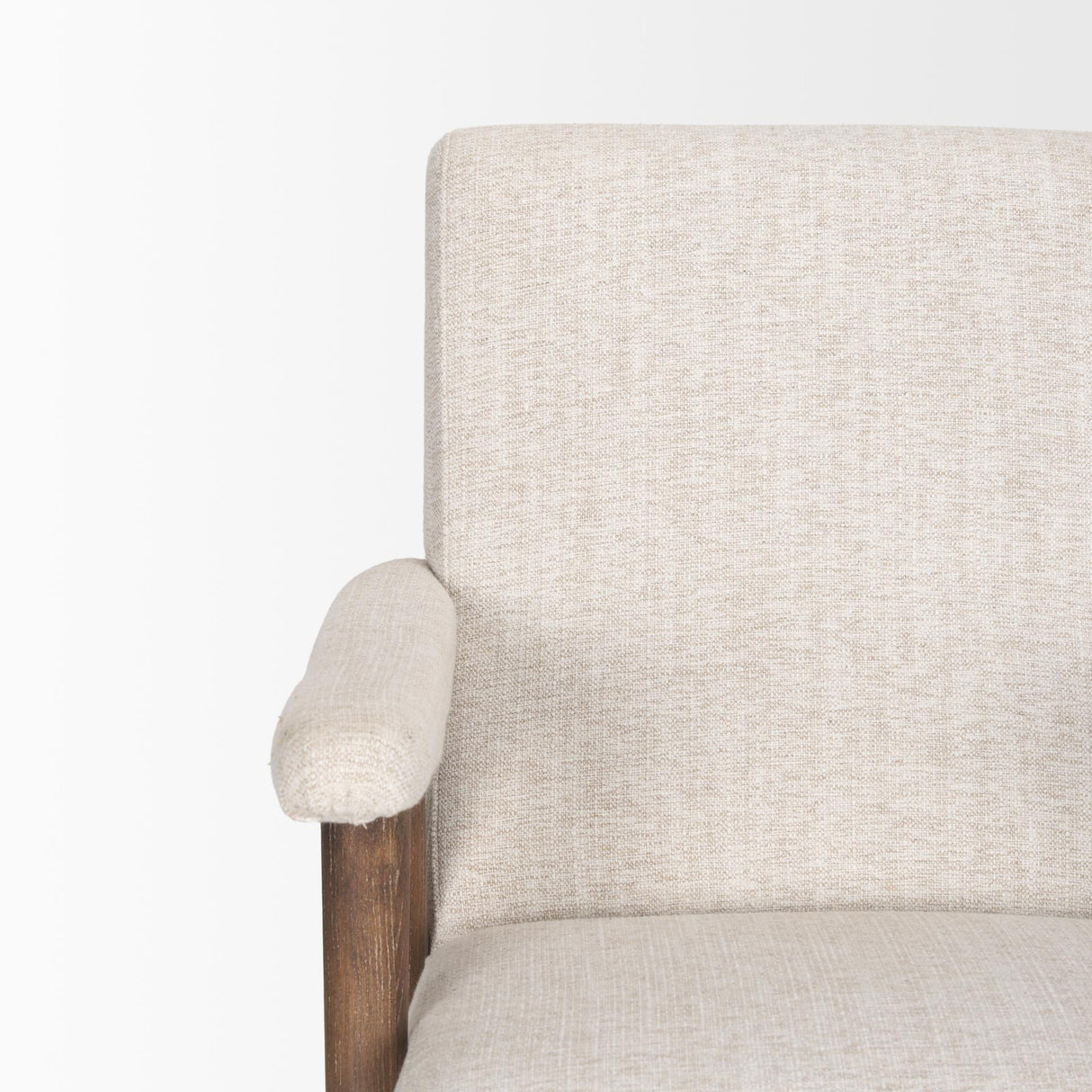 Mercana Nico Oatmeal Upholstered w/ Brown Wood Accent Chair