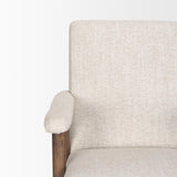 Mercana Nico Oatmeal Upholstered w/ Brown Wood Accent Chair