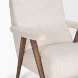Mercana Nico Oatmeal Upholstered w/ Brown Wood Accent Chair