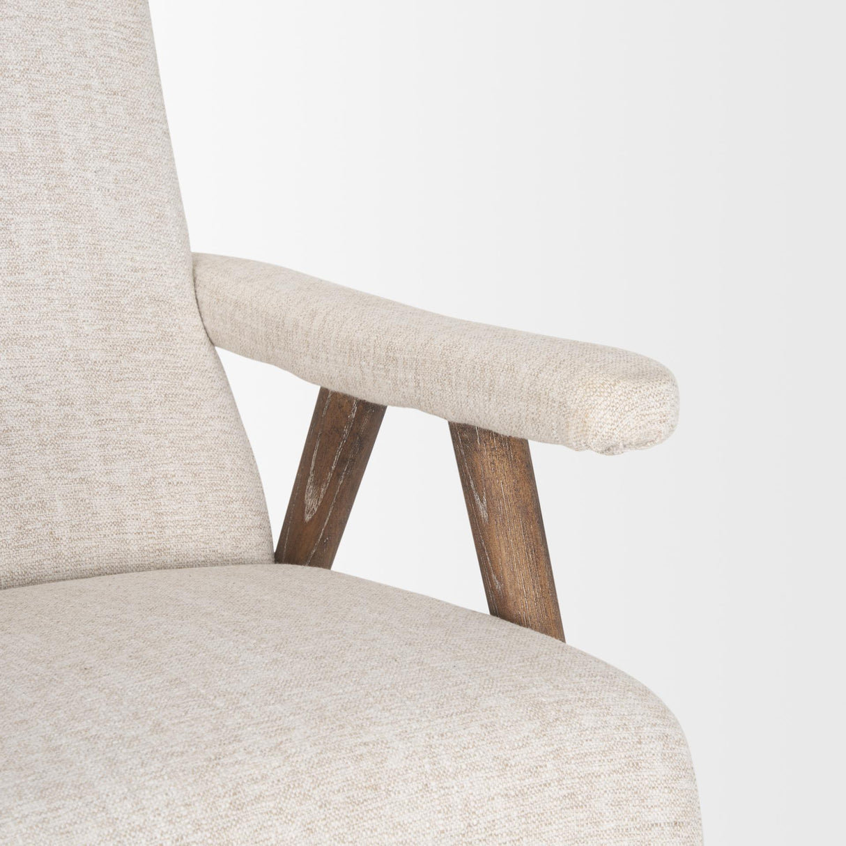 Mercana Nico Oatmeal Upholstered w/ Brown Wood Accent Chair