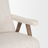 Mercana Nico Oatmeal Upholstered w/ Brown Wood Accent Chair