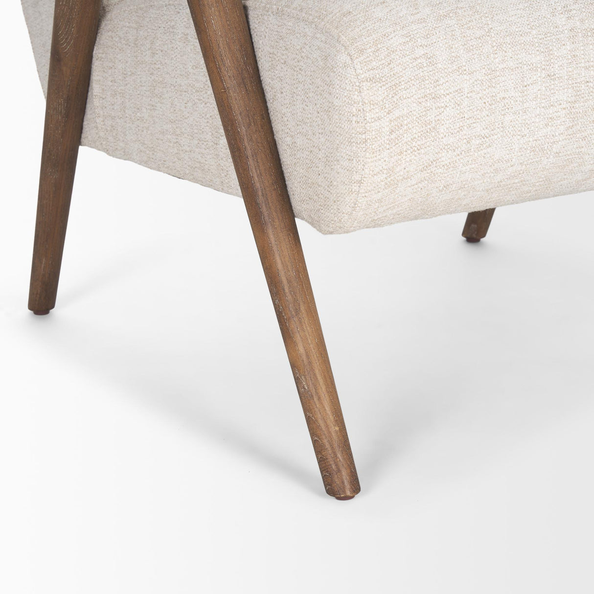 Mercana Nico Oatmeal Upholstered w/ Brown Wood Accent Chair