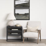 Mercana Nico Oatmeal Upholstered w/ Brown Wood Accent Chair