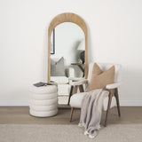 Mercana Nico Oatmeal Upholstered w/ Brown Wood Accent Chair