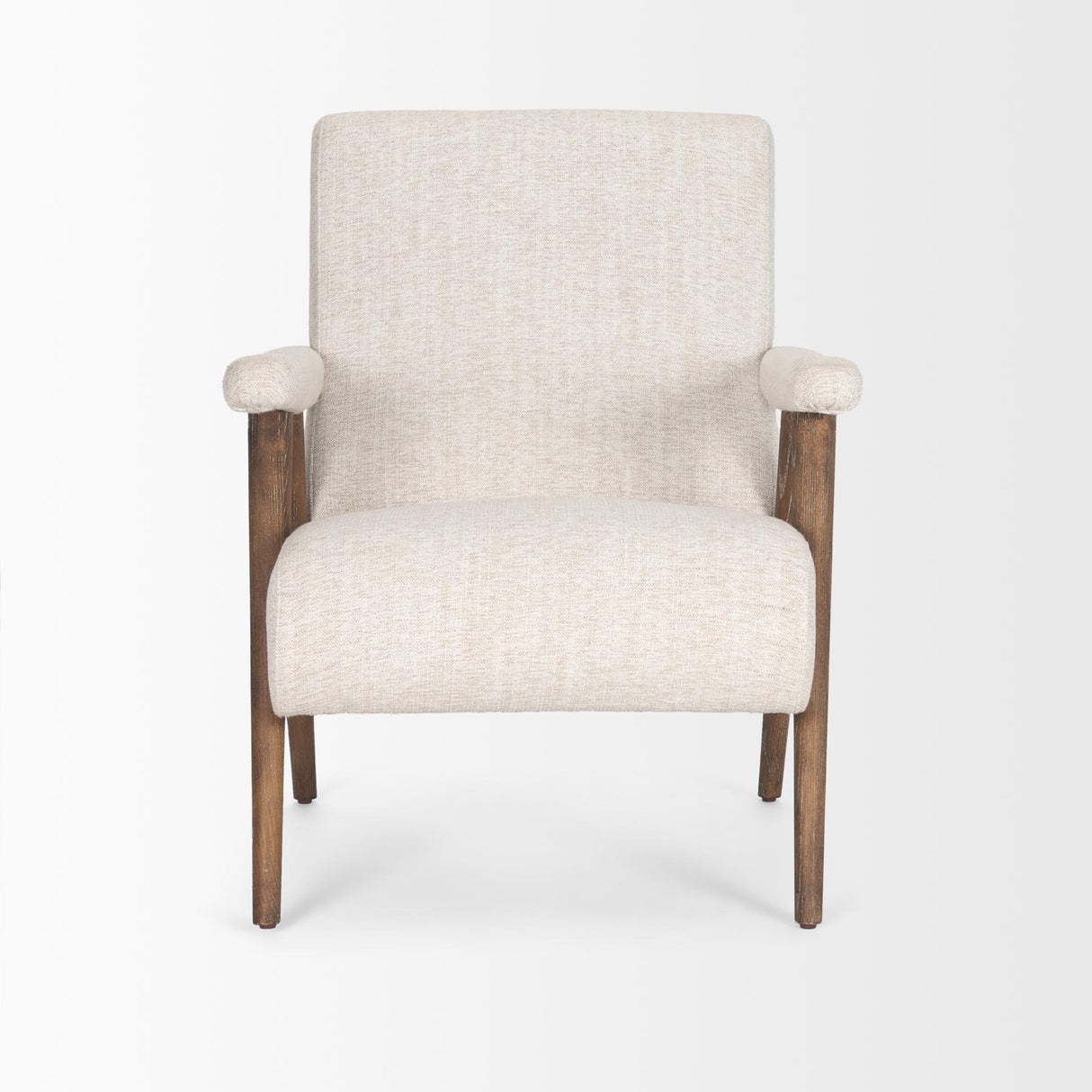 Mercana Nico Oatmeal Upholstered w/ Brown Wood Accent Chair