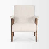 Mercana Nico Oatmeal Upholstered w/ Brown Wood Accent Chair