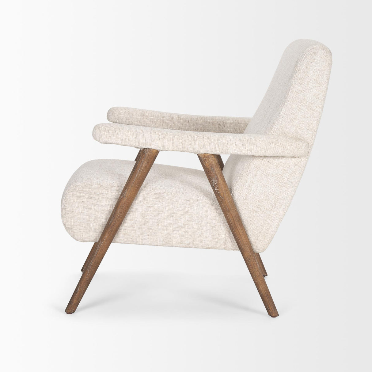 Mercana Nico Oatmeal Upholstered w/ Brown Wood Accent Chair
